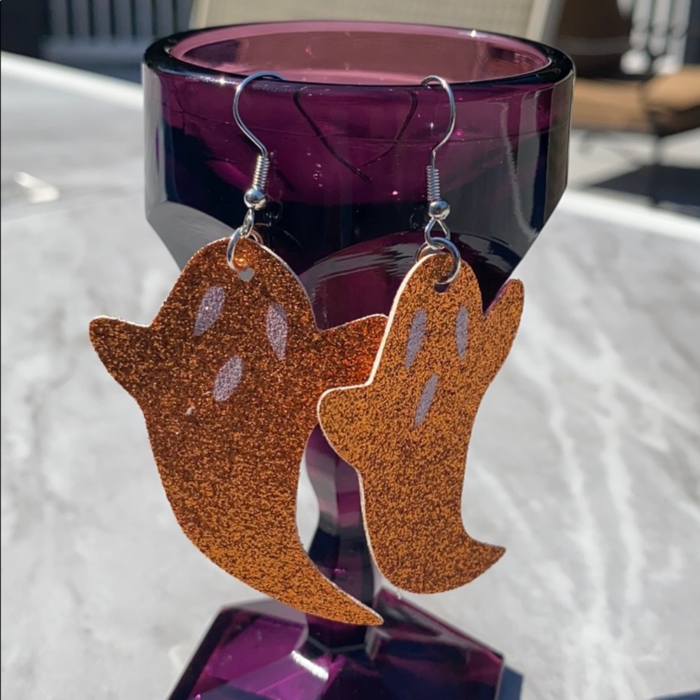 ✨ NWT! ✨ orange ghost faux leather earrings